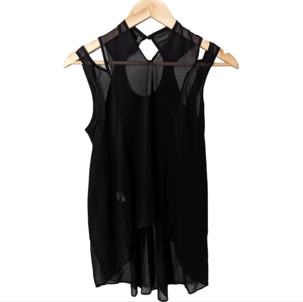 Zara Trafaluc High Low Sheer Blouse